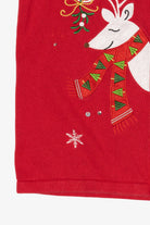 Vintage Red Nouveaux Reindeer Ugly Christmas Vest (2000s)