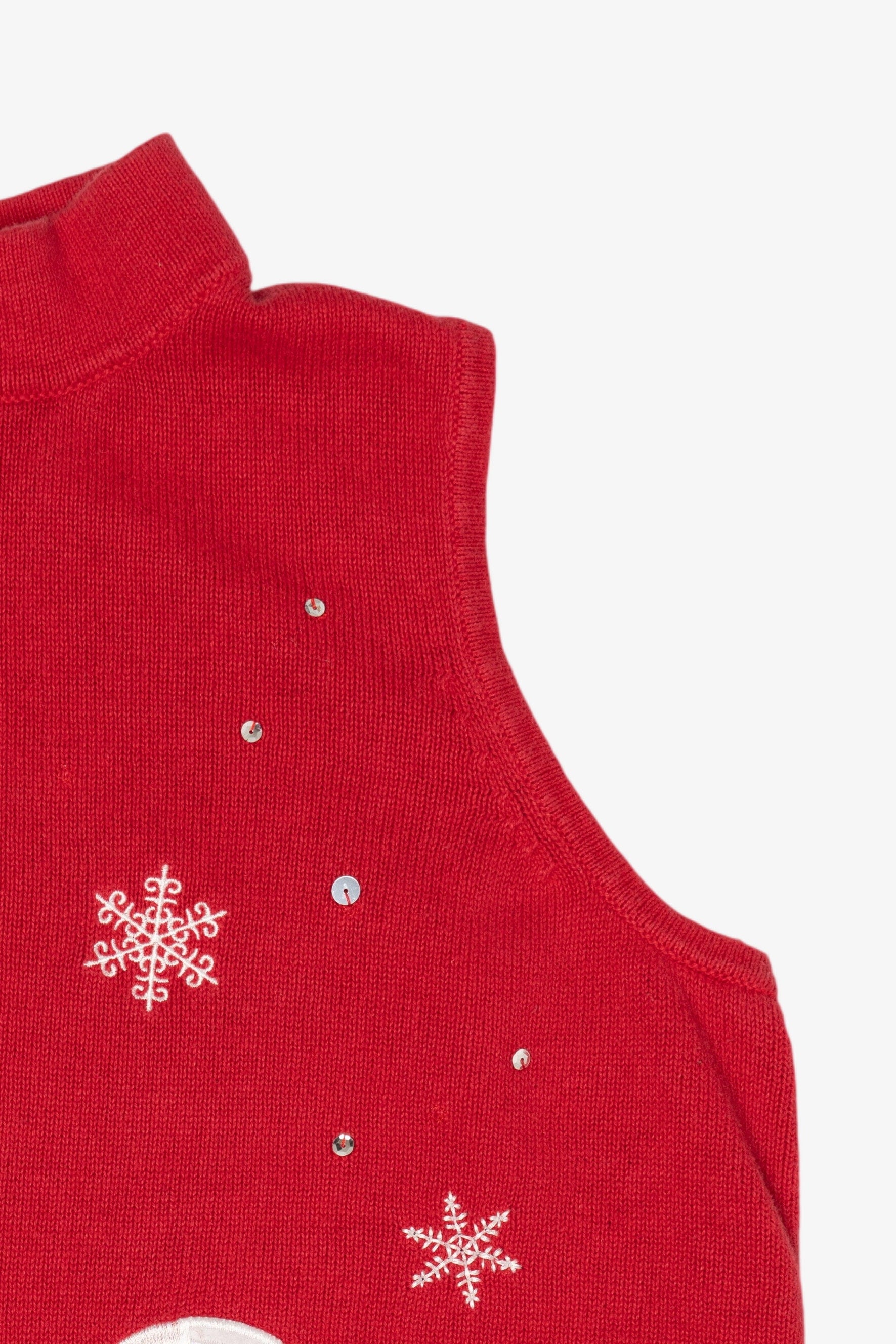 Vintage Red Nouveaux Reindeer Ugly Christmas Vest (2000s)