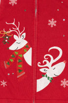 Vintage Red Nouveaux Reindeer Ugly Christmas Vest (2000s)