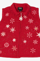 Vintage Red Designers Originals Studio Snowflakes Ugly Christmas Vest (1990s)