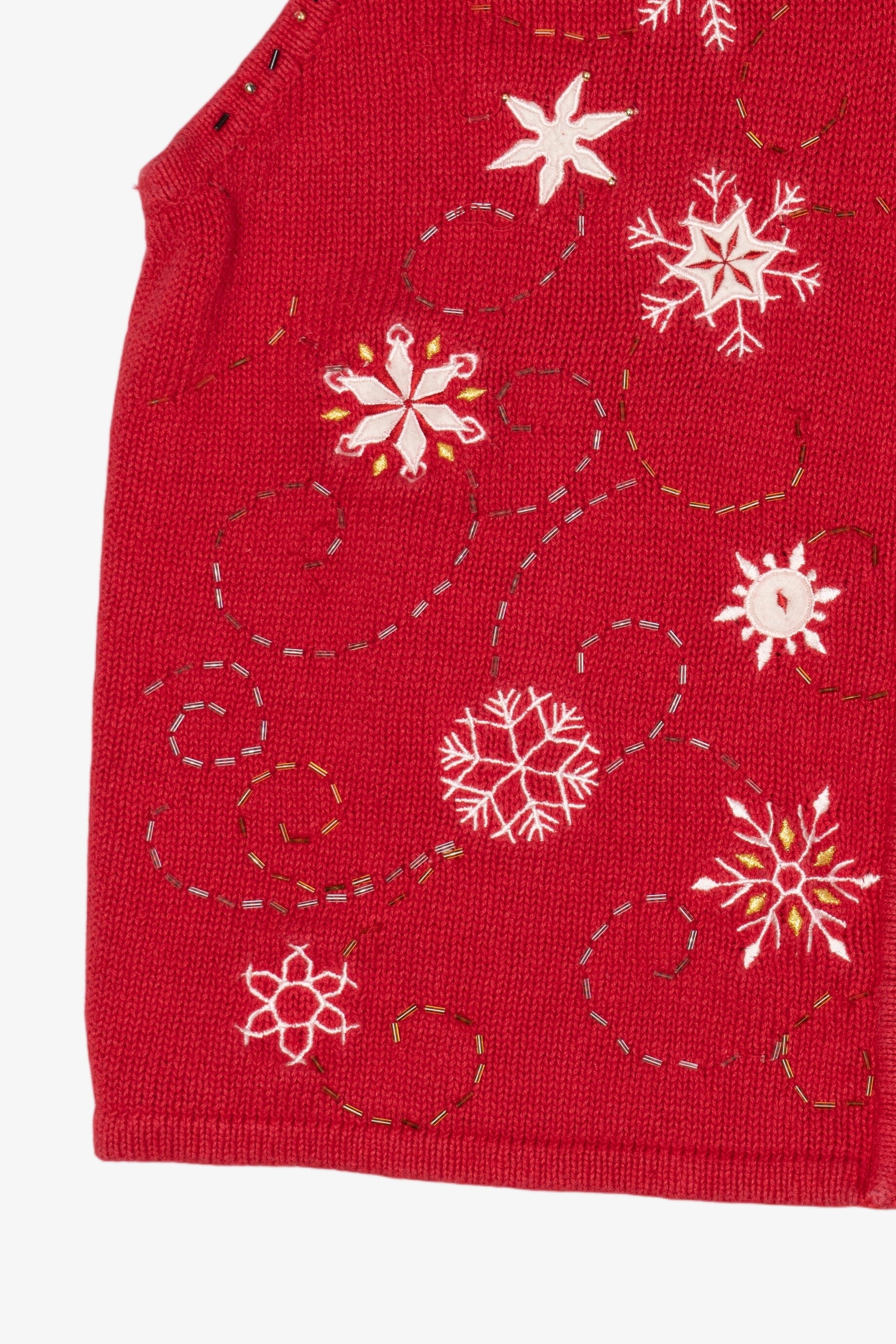 Vintage Red Designers Originals Studio Snowflakes Ugly Christmas Vest (1990s)