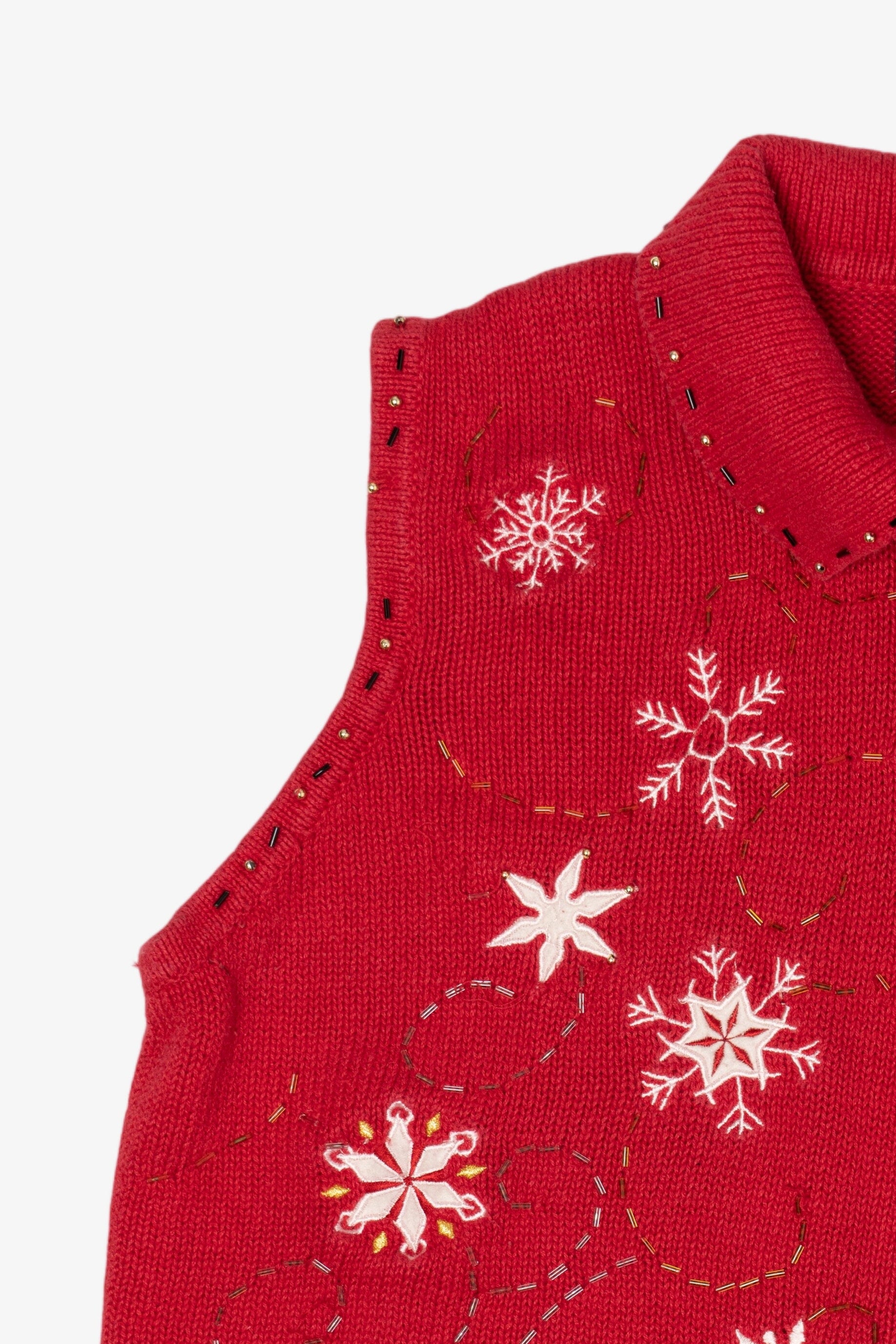 Vintage Red Designers Originals Studio Snowflakes Ugly Christmas Vest (1990s)
