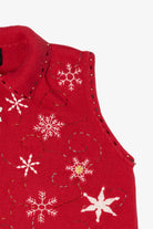 Vintage Red Designers Originals Studio Snowflakes Ugly Christmas Vest (1990s)