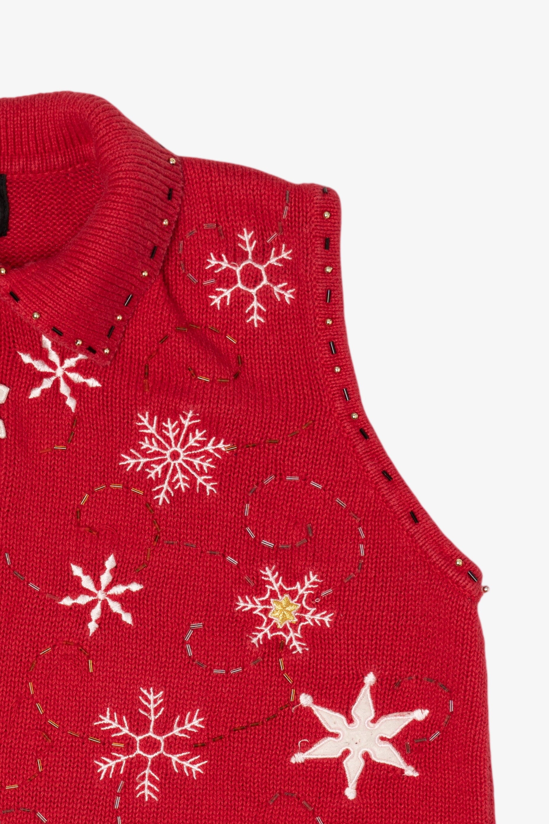 Vintage Red Designers Originals Studio Snowflakes Ugly Christmas Vest (1990s)