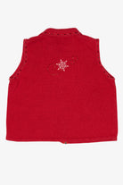 Vintage Red Designers Originals Studio Snowflakes Ugly Christmas Vest (1990s)