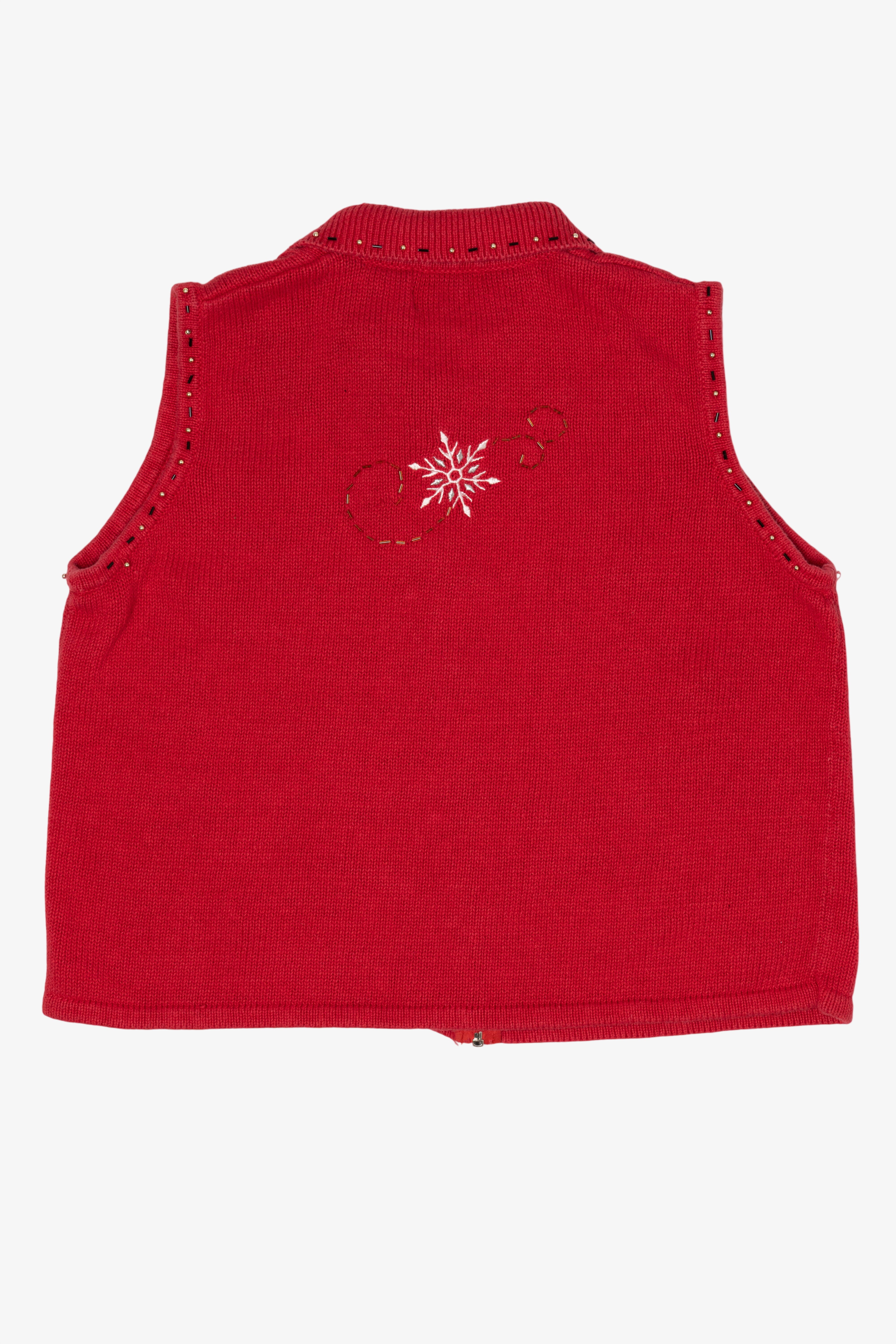 Vintage Red Designers Originals Studio Snowflakes Ugly Christmas Vest (1990s)