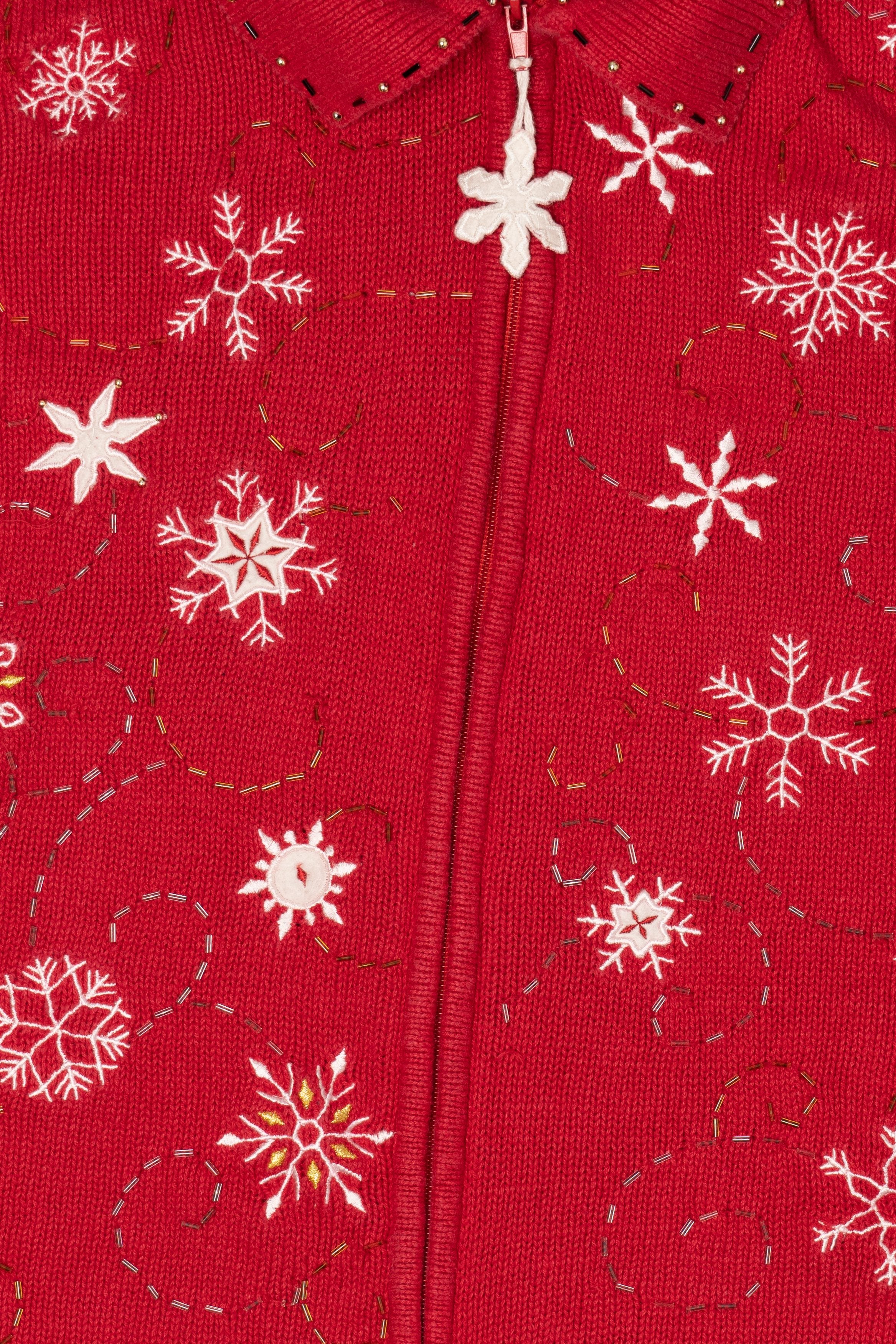Vintage Red Designers Originals Studio Snowflakes Ugly Christmas Vest (1990s)