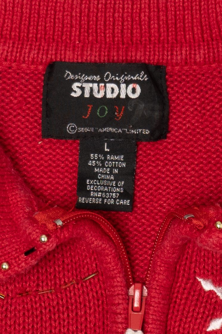 Vintage Red Designers Originals Studio Snowflakes Ugly Christmas Vest (1990s)