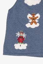 Vintage Blue Merry & Bright Angels Ugly Christmas Vest (2000s)
