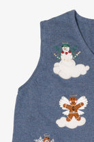 Vintage Blue Merry & Bright Angels Ugly Christmas Vest (2000s)