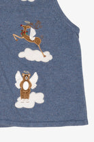 Vintage Blue Merry & Bright Angels Ugly Christmas Vest (2000s)