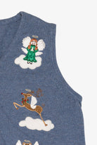 Vintage Blue Merry & Bright Angels Ugly Christmas Vest (2000s)