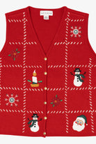 Vintage Red Croft & Barrow Squares Ugly Christmas Vest (2000s)