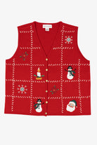 Vintage Red Croft & Barrow Squares Ugly Christmas Vest (2000s)