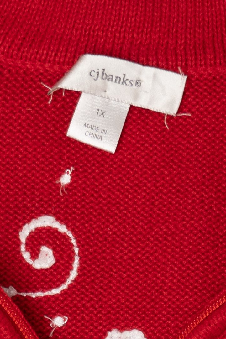 Vintage Red CJ Banks Snowmen Ugly Christmas Vest (2000s)