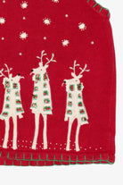 Vintage Red Kim Rogers Reindeer Ugly Christmas Vest (1990s)