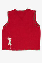 Vintage Red Kim Rogers Reindeer Ugly Christmas Vest (1990s)