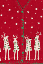 Vintage Red Kim Rogers Reindeer Ugly Christmas Vest (1990s)