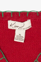 Vintage Red Kim Rogers Reindeer Ugly Christmas Vest (1990s)
