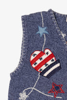 Vintage Blue Bobbie Brooks Mittens And Stars Ugly Christmas Vest (1990s)