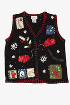 Vintage Black Basic Editions Ugly Christmas Vest (1990s)