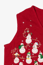 Vintage Red Snowmen Group Ugly Christmas Vest (2000s)