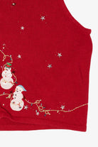 Vintage Red Snowmen Group Ugly Christmas Vest (2000s)