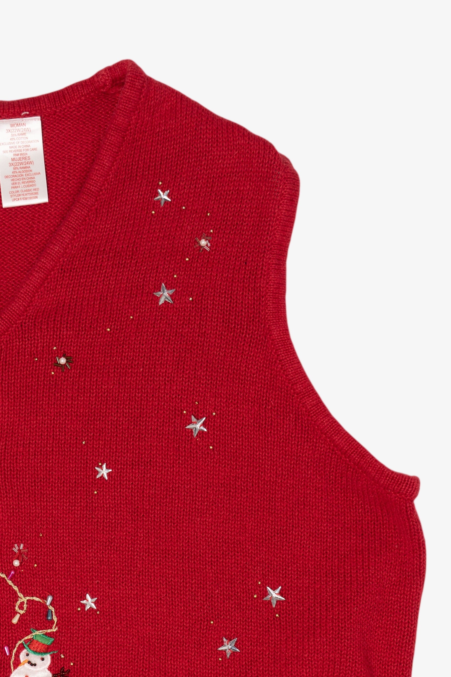 Vintage Red Snowmen Group Ugly Christmas Vest (2000s)
