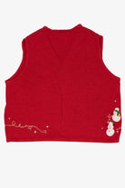 Vintage Red Snowmen Group Ugly Christmas Vest (2000s)
