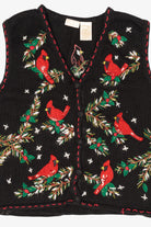 Vintage Black Bobbie Brooks Cardinals Ugly Christmas Vest (1990s)