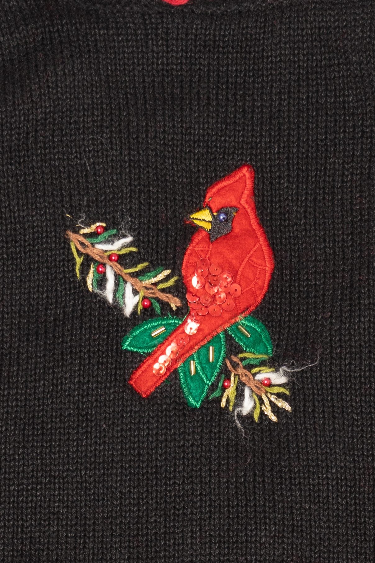 Vintage Black Bobbie Brooks Cardinals Ugly Christmas Vest (1990s)