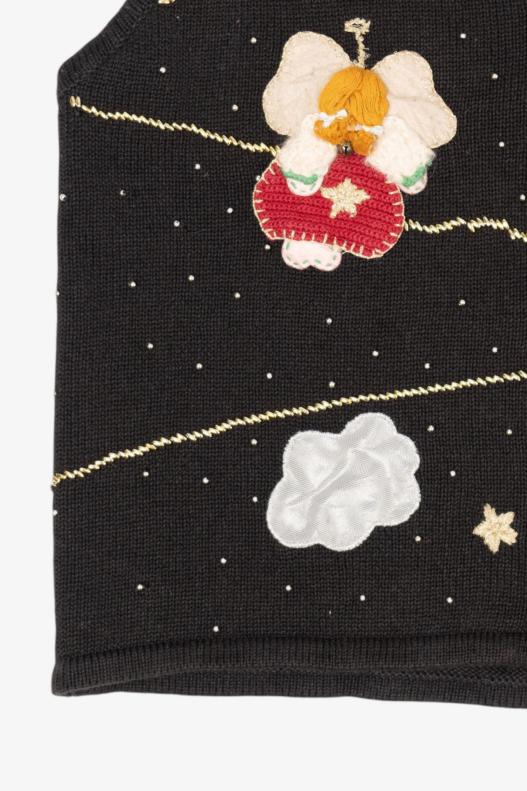 Vintage Black Bobbie Brooks Angels Ugly Christmas Vest (1990s)