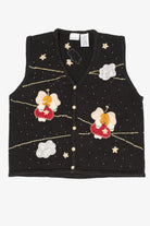 Vintage Black Bobbie Brooks Angels Ugly Christmas Vest (1990s)