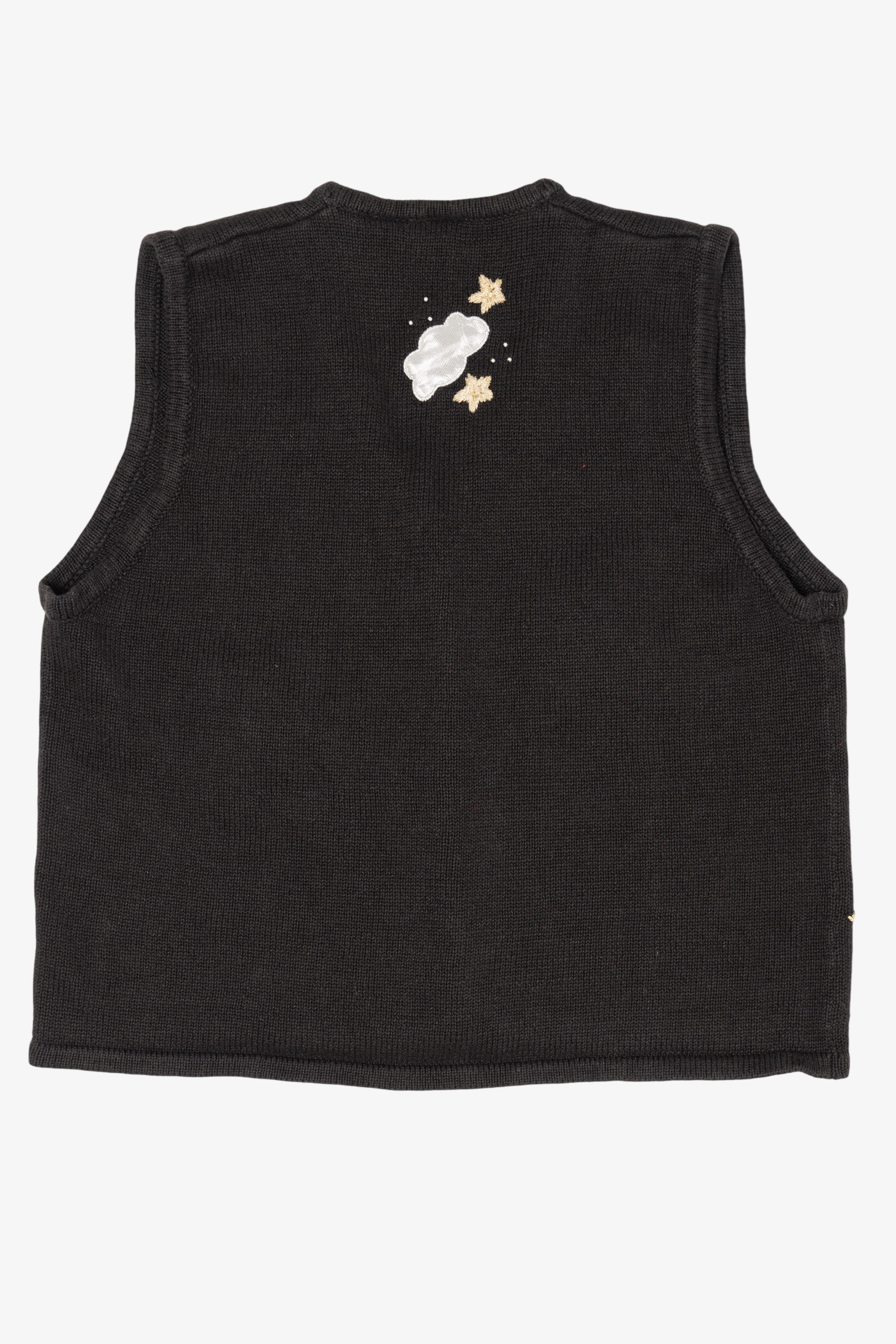 Vintage Black Bobbie Brooks Angels Ugly Christmas Vest (1990s)