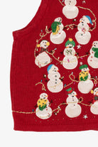 Vintage Red Snowmen Group Ugly Christmas Vest (2000s)