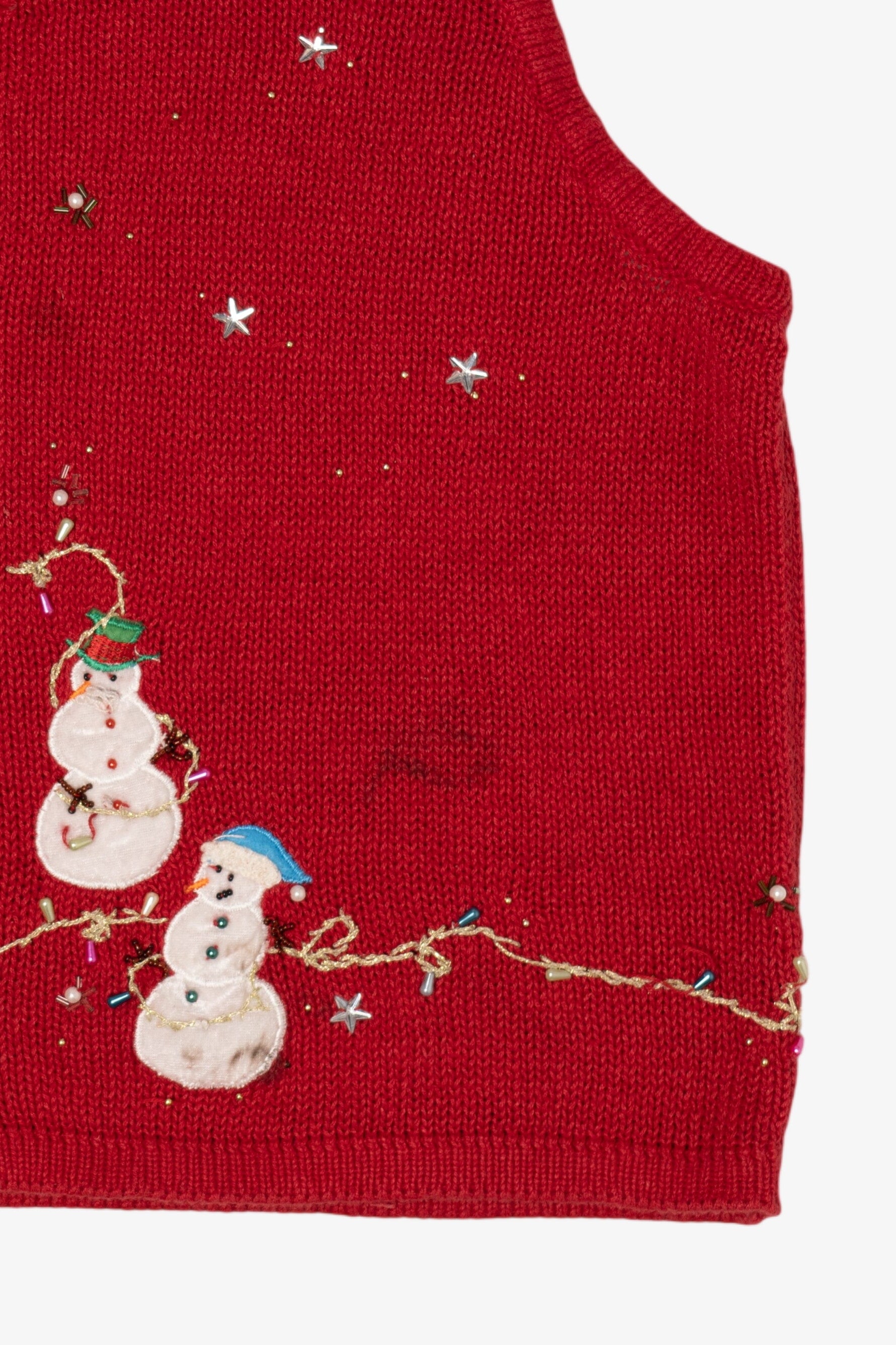 Vintage Red Snowmen Group Ugly Christmas Vest (2000s)
