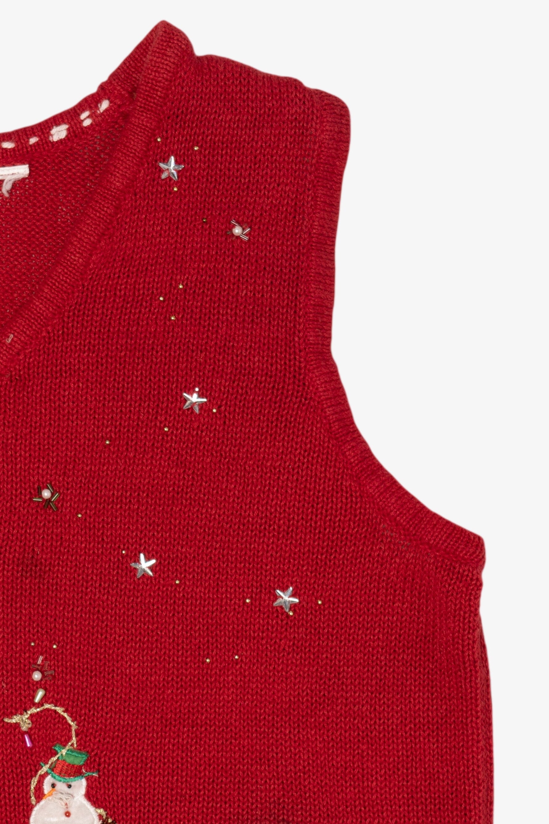 Vintage Red Snowmen Group Ugly Christmas Vest (2000s)
