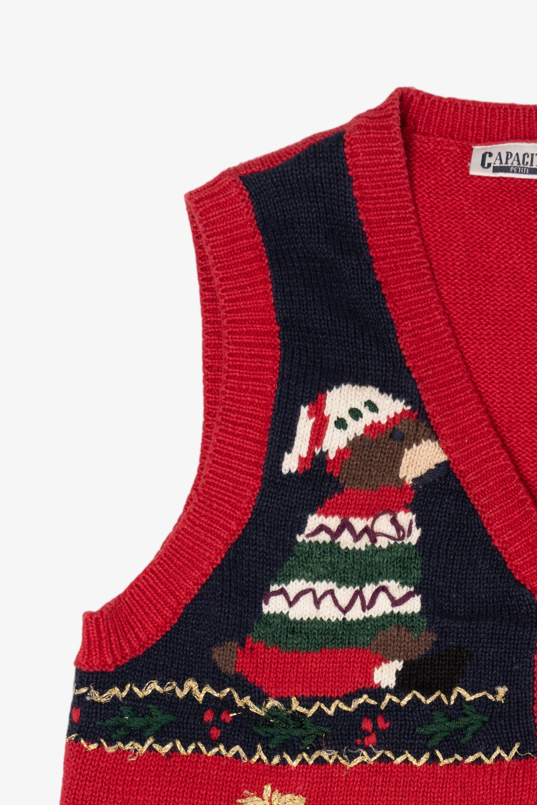 Vintage Red Capacity Ugly Christmas Vest (1990s)
