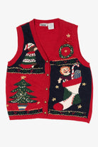 Vintage Red Capacity Ugly Christmas Vest (1990s)