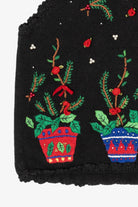 Vintage Black Holly And Roses Ugly Christmas Vest (1990s)