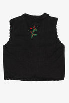 Vintage Black Holly And Roses Ugly Christmas Vest (1990s)