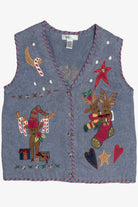 Vintage Cute Reindeer Ugly Christmas Vest (1990s)