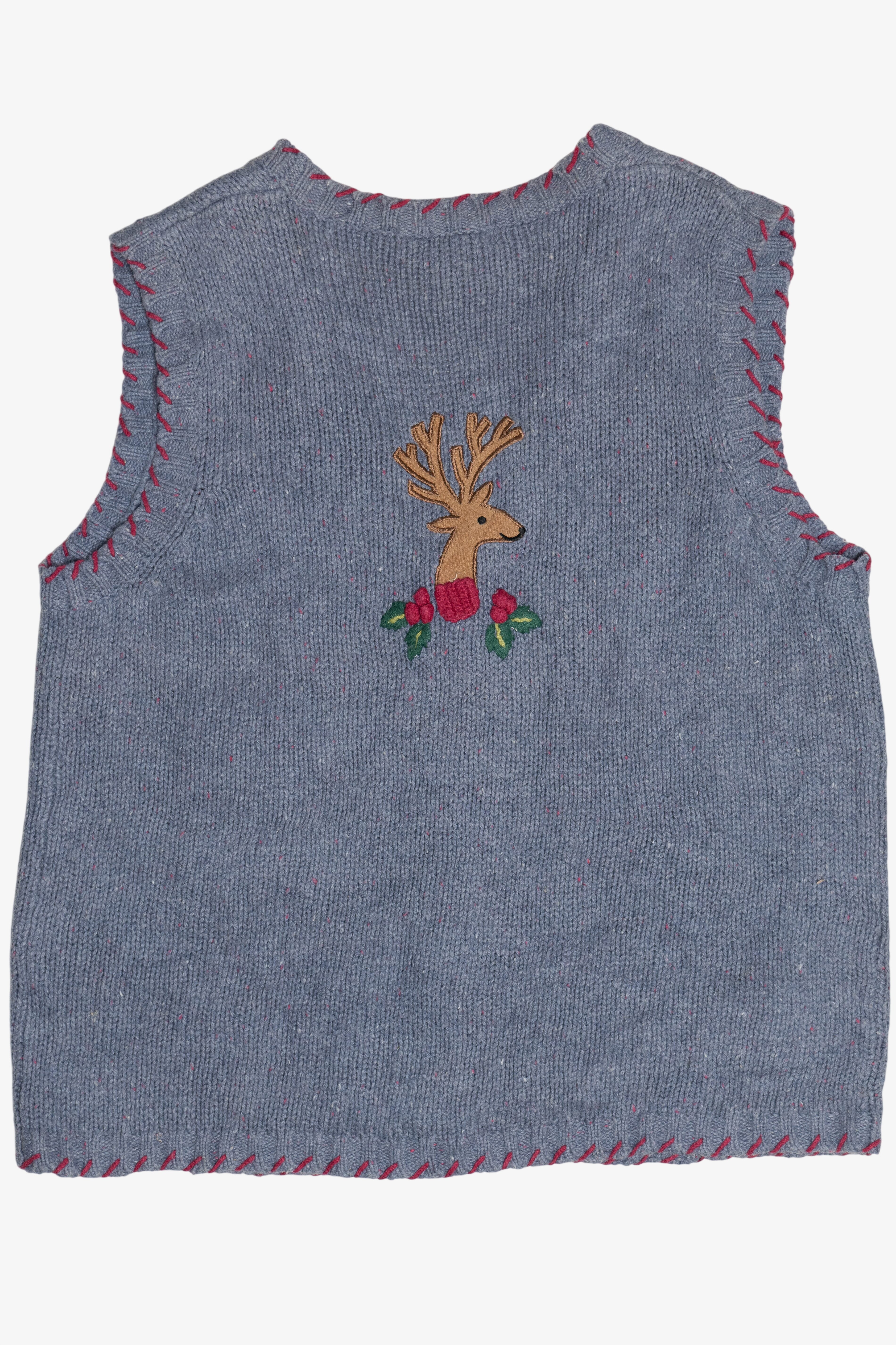 Vintage Cute Reindeer Ugly Christmas Vest (1990s)