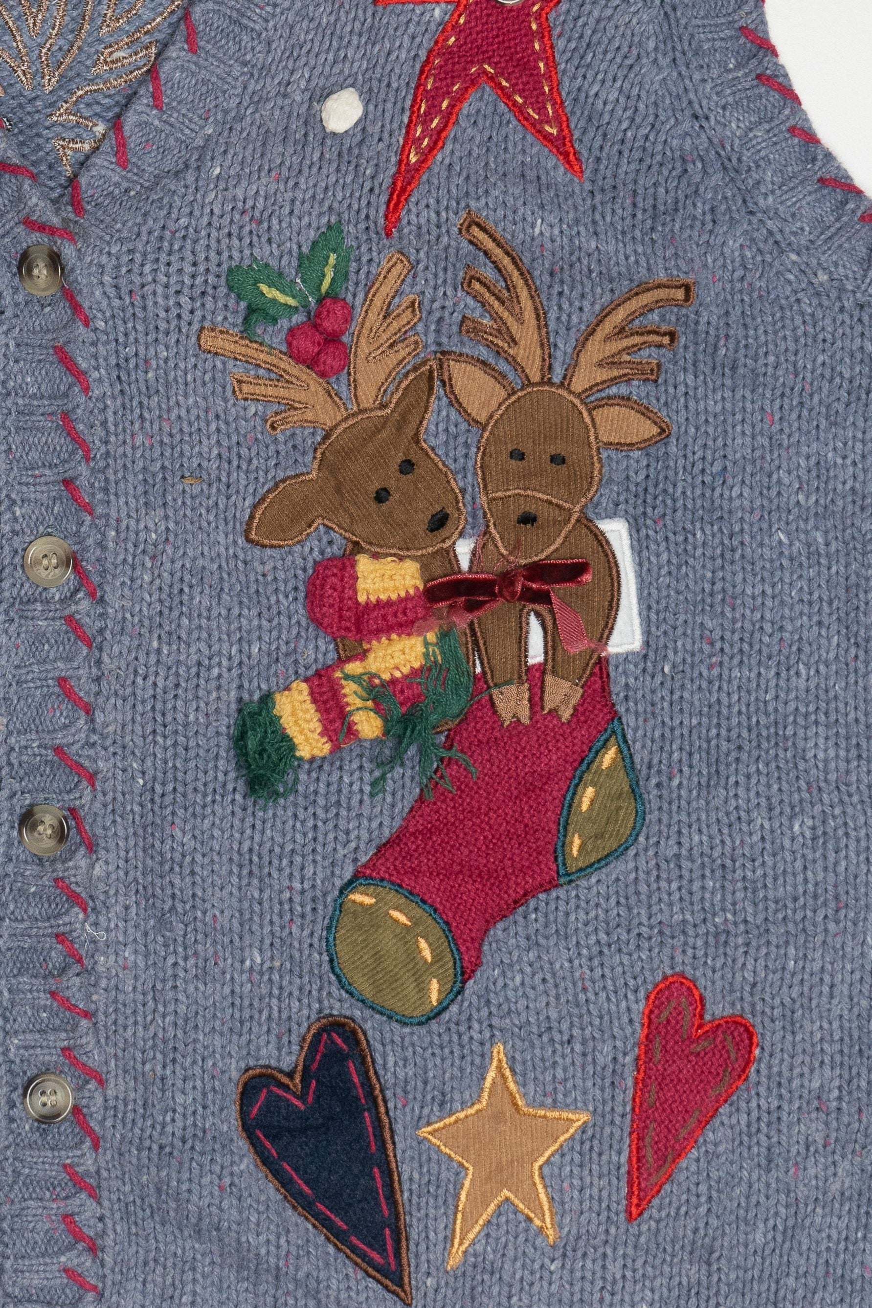 Vintage Cute Reindeer Ugly Christmas Vest (1990s)