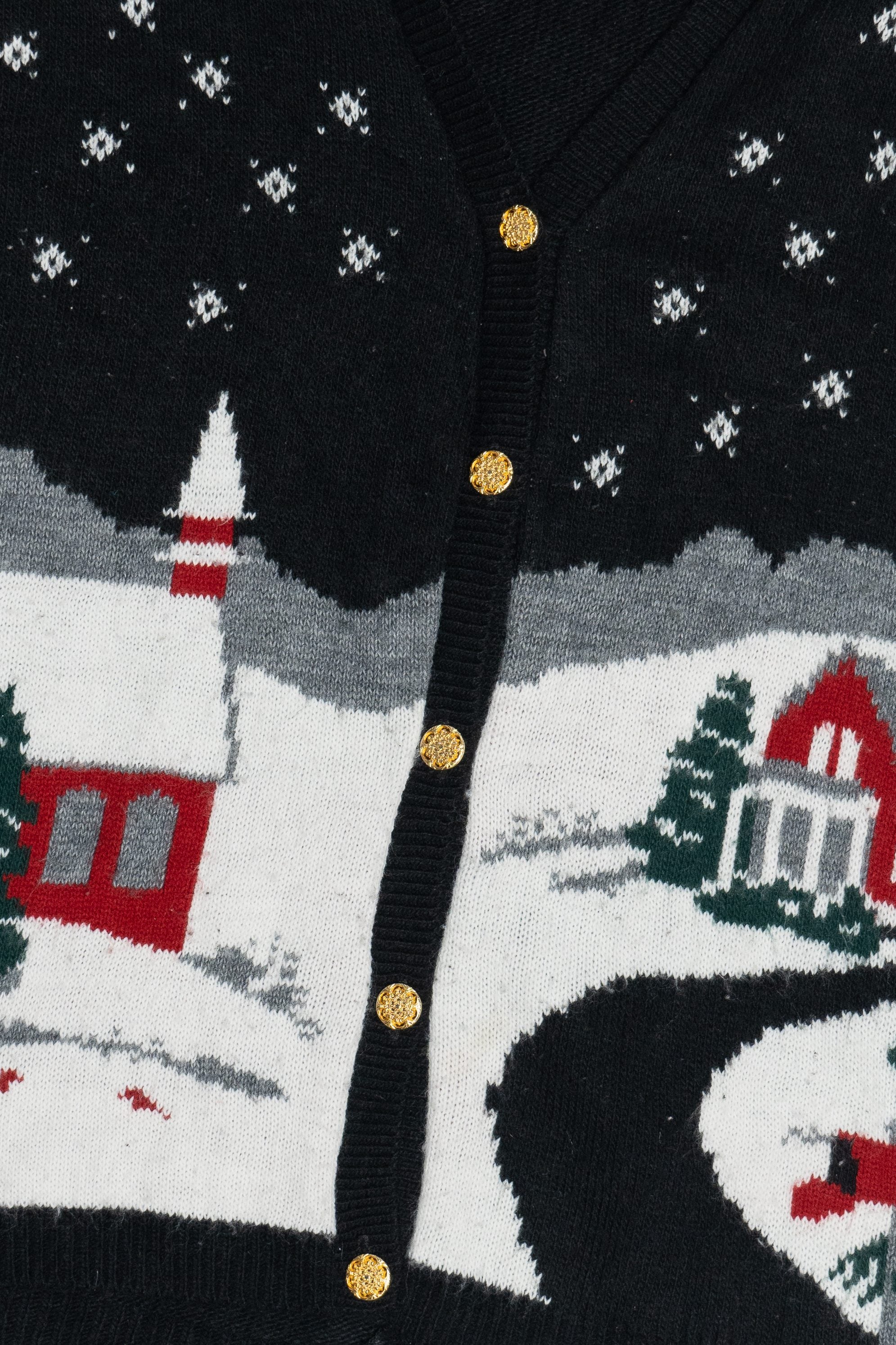 Vintage Snowy Landscape Ugly Christmas Vest (1980s)