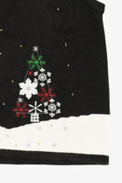 Vintage Black Reindeer In Snow Ugly Christmas Vest (2000s)