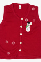 Vintage Red Snowmen Ugly Christmas Vest (2000s)