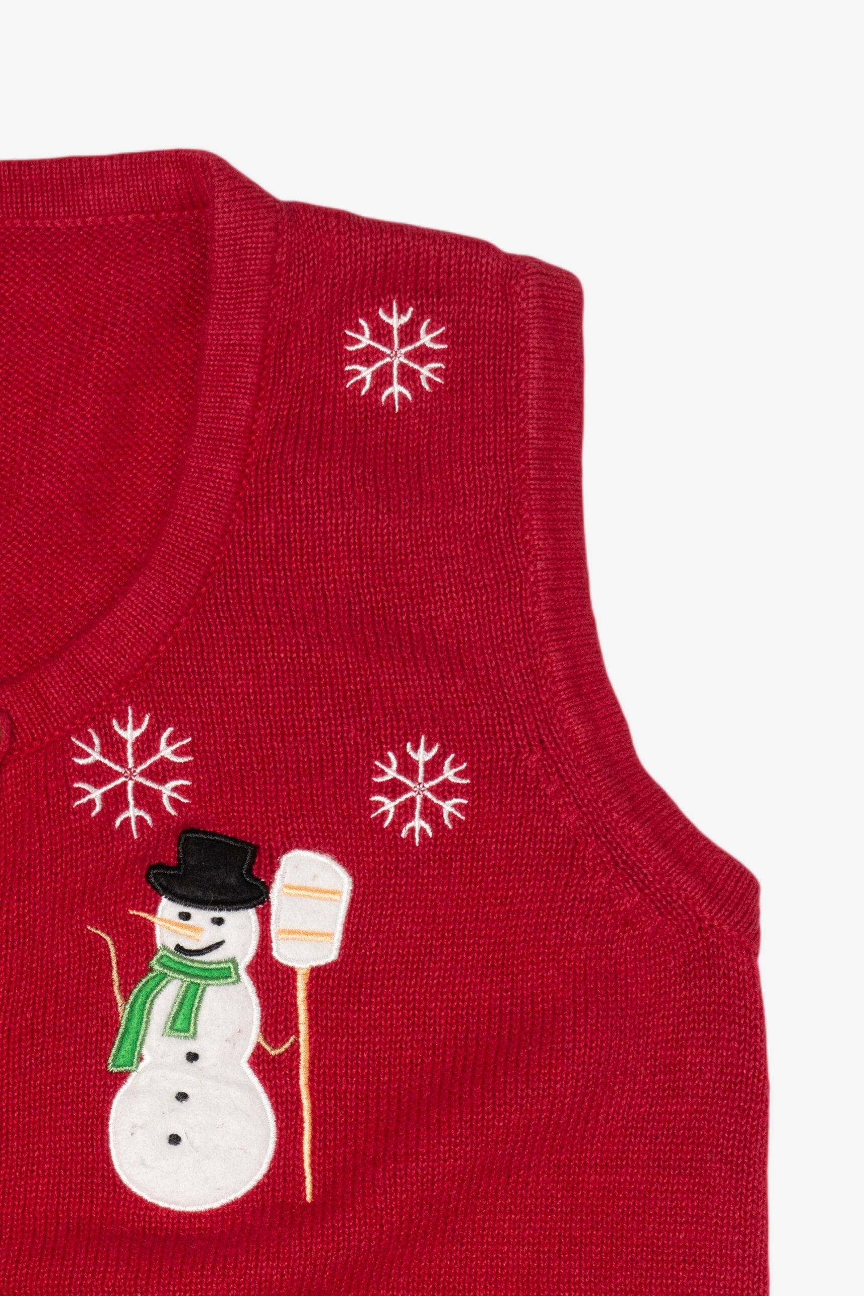 Vintage Red Snowmen Ugly Christmas Vest (2000s)