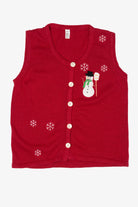 Vintage Red Snowmen Ugly Christmas Vest (2000s)
