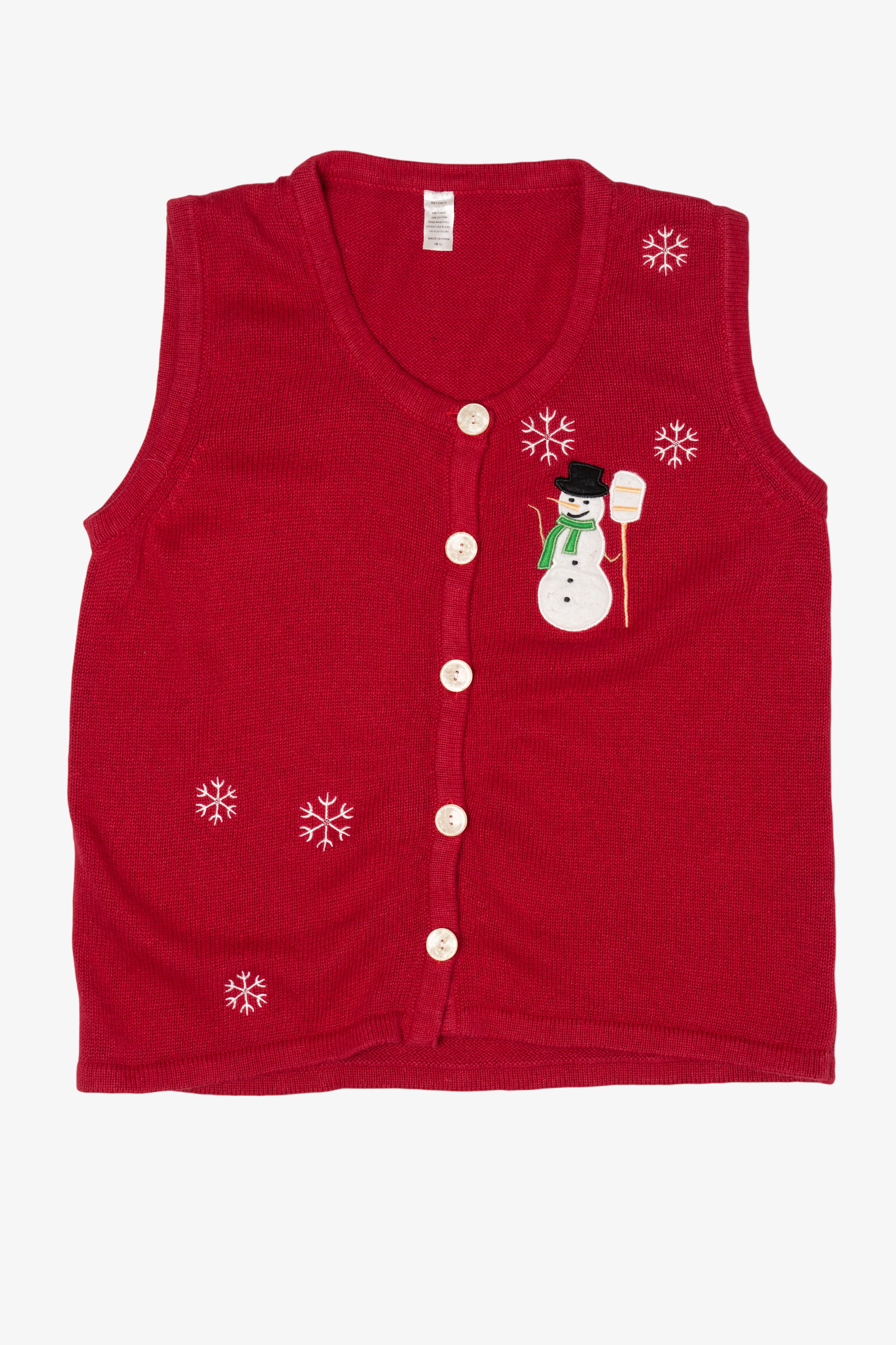 Vintage Red Snowmen Ugly Christmas Vest (2000s)